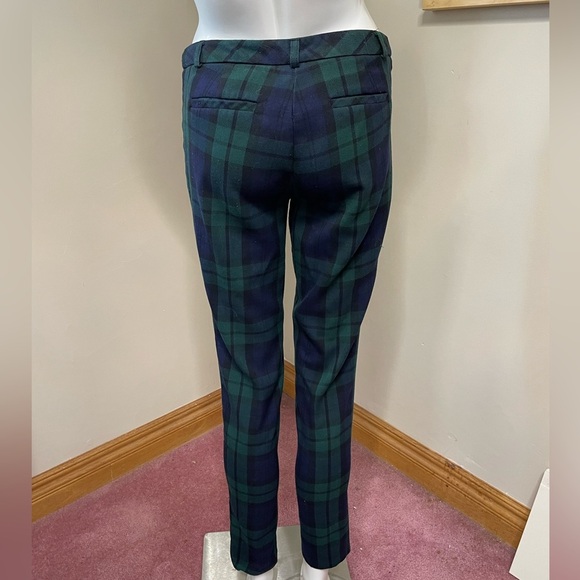 Vintage Jacob Green/Navy Tartan Low-Rise Ankle Pant 2 - Picture 7 of 7
